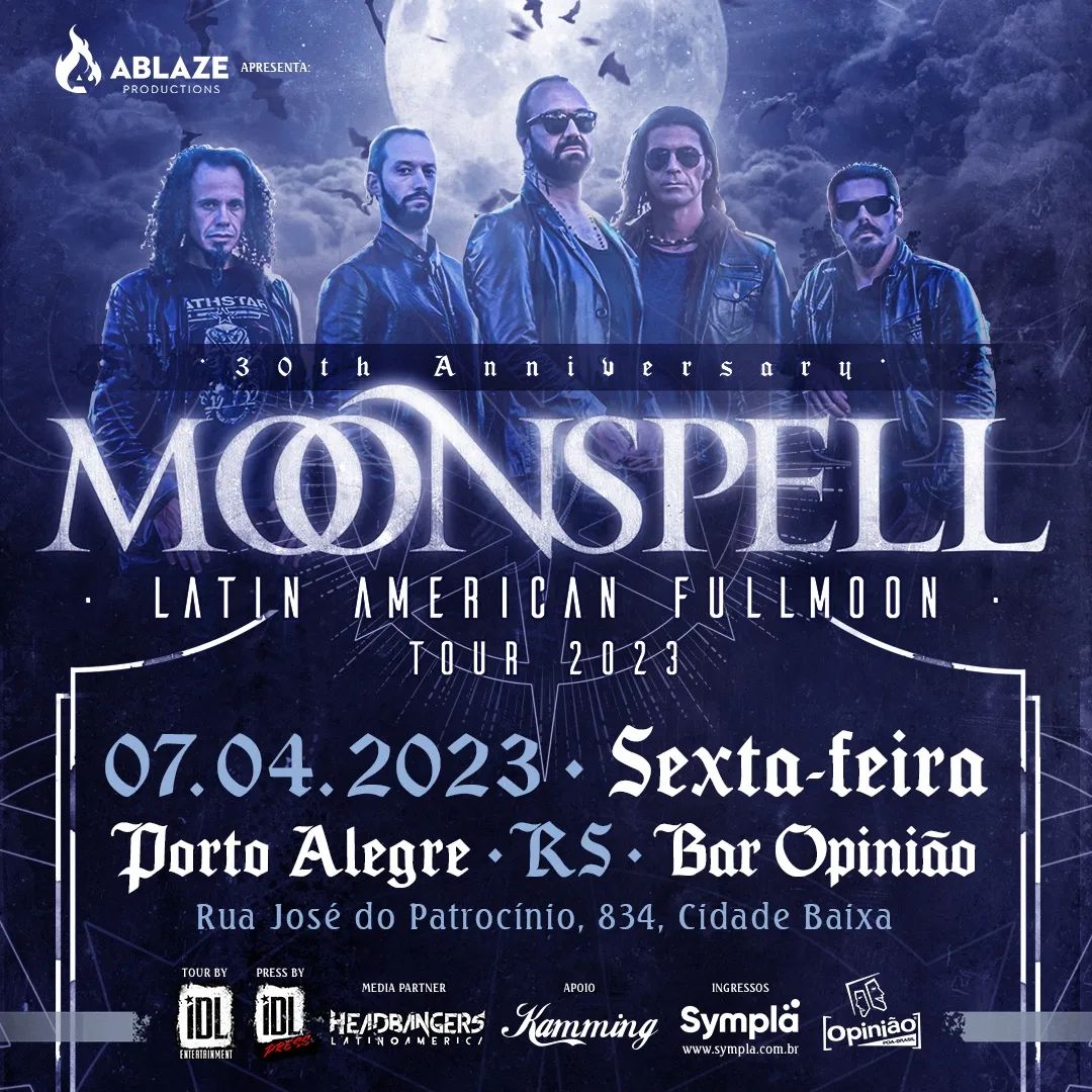 Cartaz Moonspell em Porto Alegre