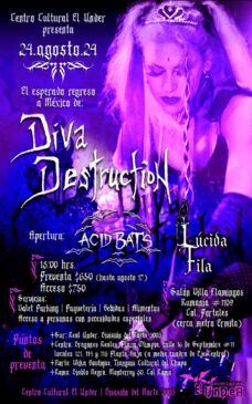 A espera acabou! Diva Destruction anuncia detalhes do seu concerto no México
