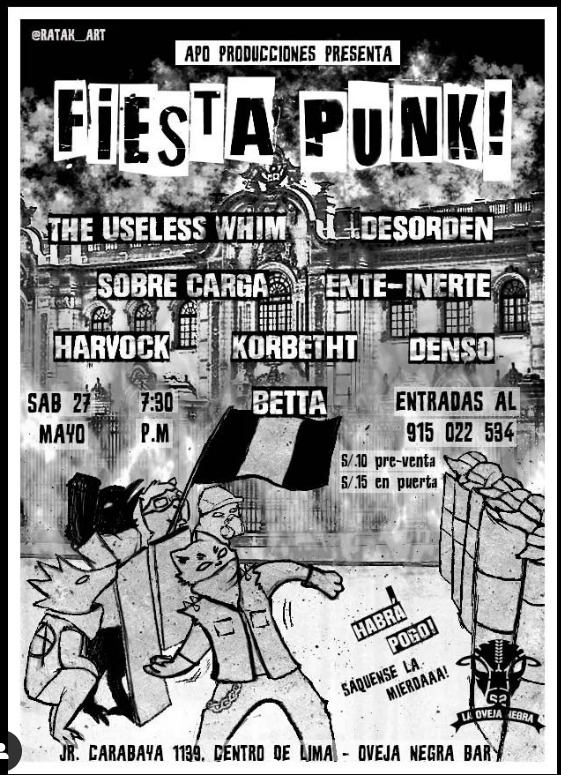 Flyer Fiesta Punk I 2022. Fuente: Instagram Apo Producciones