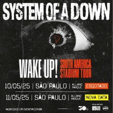 SOAD confirma show extra em SP após esgotamento relâmpago.