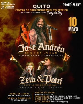 Cartaz do show em Cuenca e Quito com José Andrëa, Zeta, Patricia Tapia e Fabiola