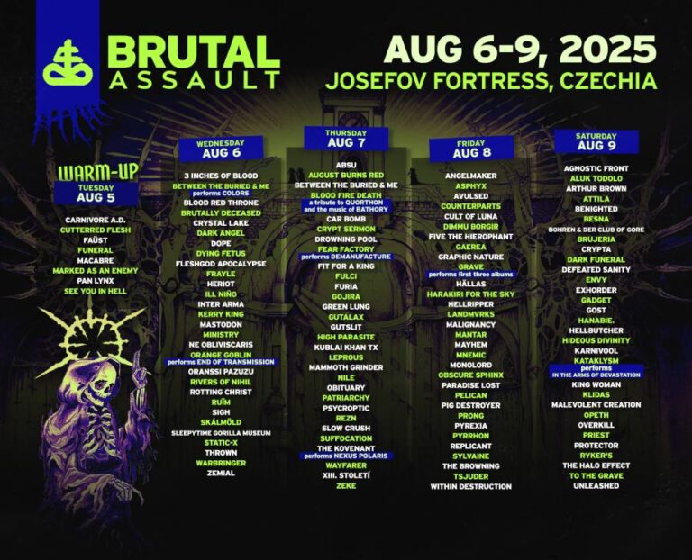 Brutal Assault 2025 – Visão geral do festival: mapa, palcos e prévia da ordem de exibição