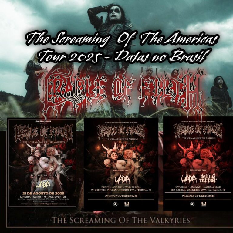 NDP e SOBCONTROLE Apresentam CRADLE OF FILTH, para 3 datas no Brasil