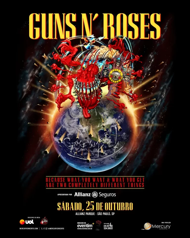 Guns N’ Roses em São Paulo: show confirmado no Allianz Parque em 25 de outubro