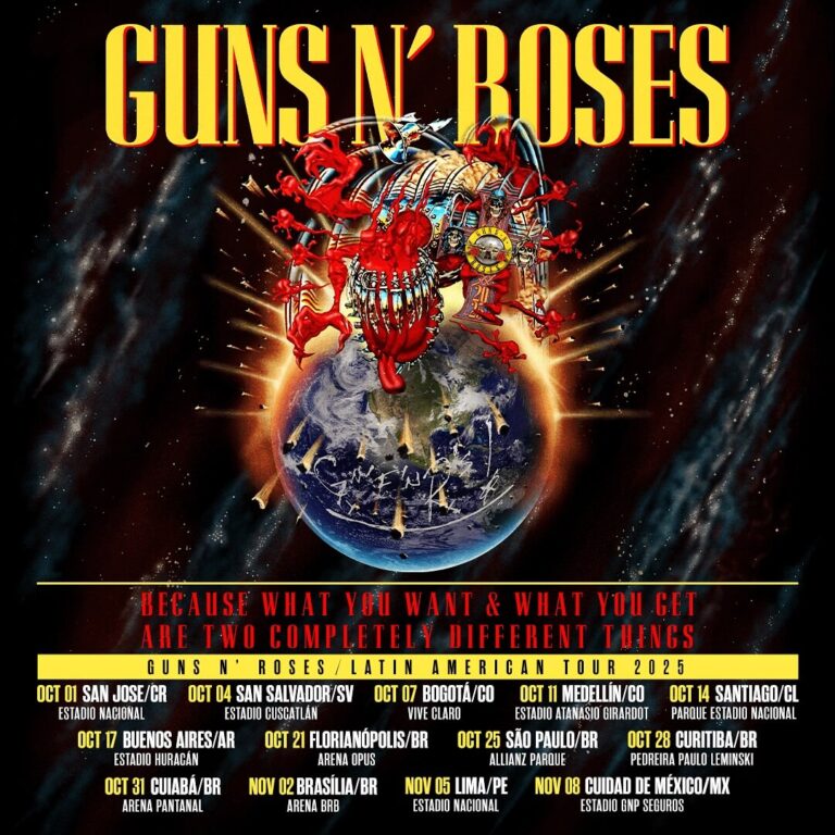 Guns N’ Roses anuncia turnê na América Latina com passagem memorável pelo Brasil