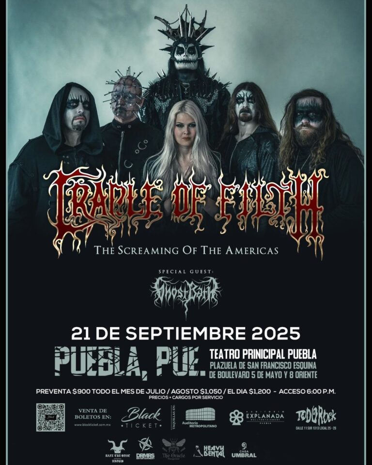 Metal Extremo en Puebla, Mx. Cradle of Filth y Ghost Bath.