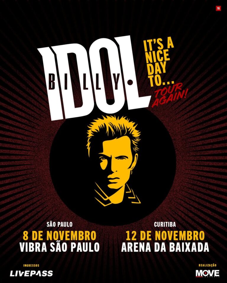 Billy Idol no Brasil com a turnê ‘Its A Nice Day To…Tour Again!’
