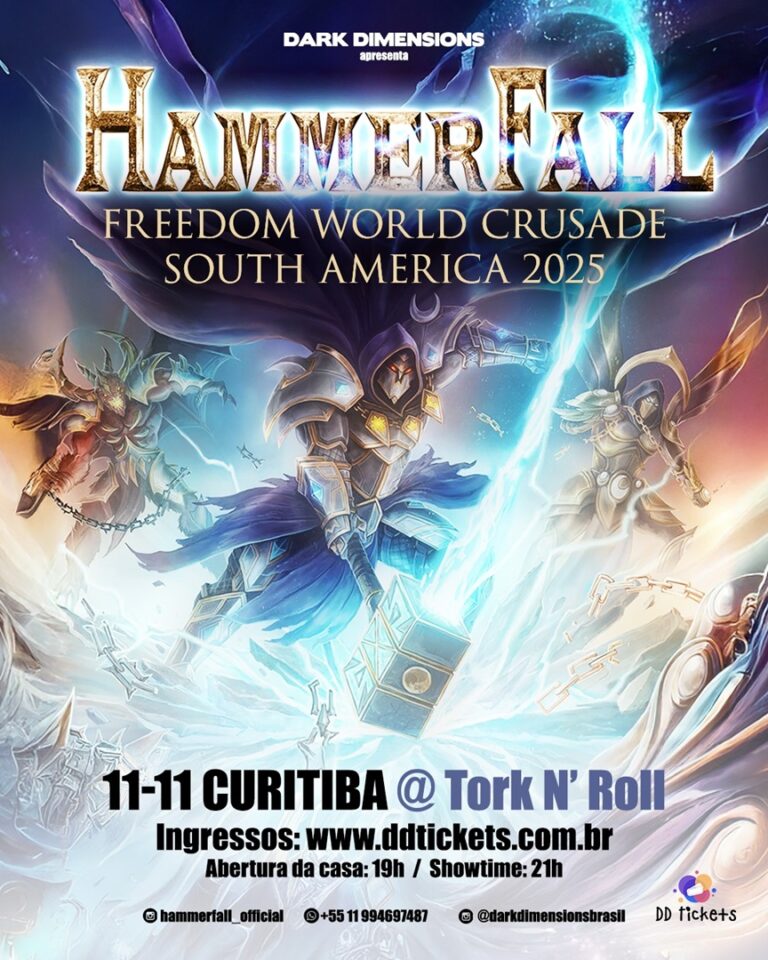 Com novo álbum, Hammerfall retorna a Curitiba em novembro