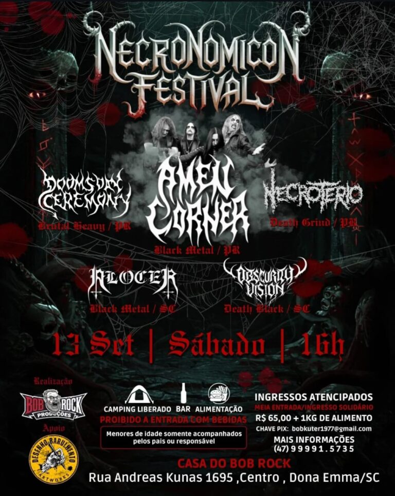 Necronomicon Festival 2025 – Bob Rock | Dona Emma/SC – Brasil