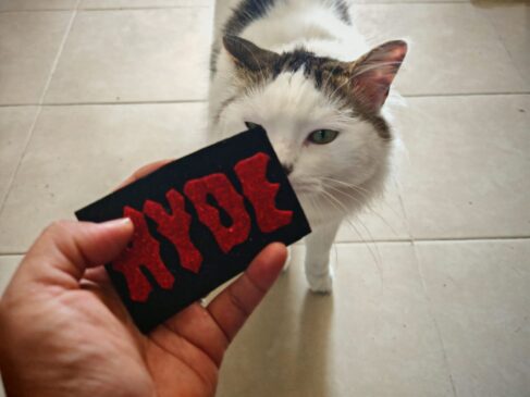 Cartão artesanal feito por fã com logo do Hyde