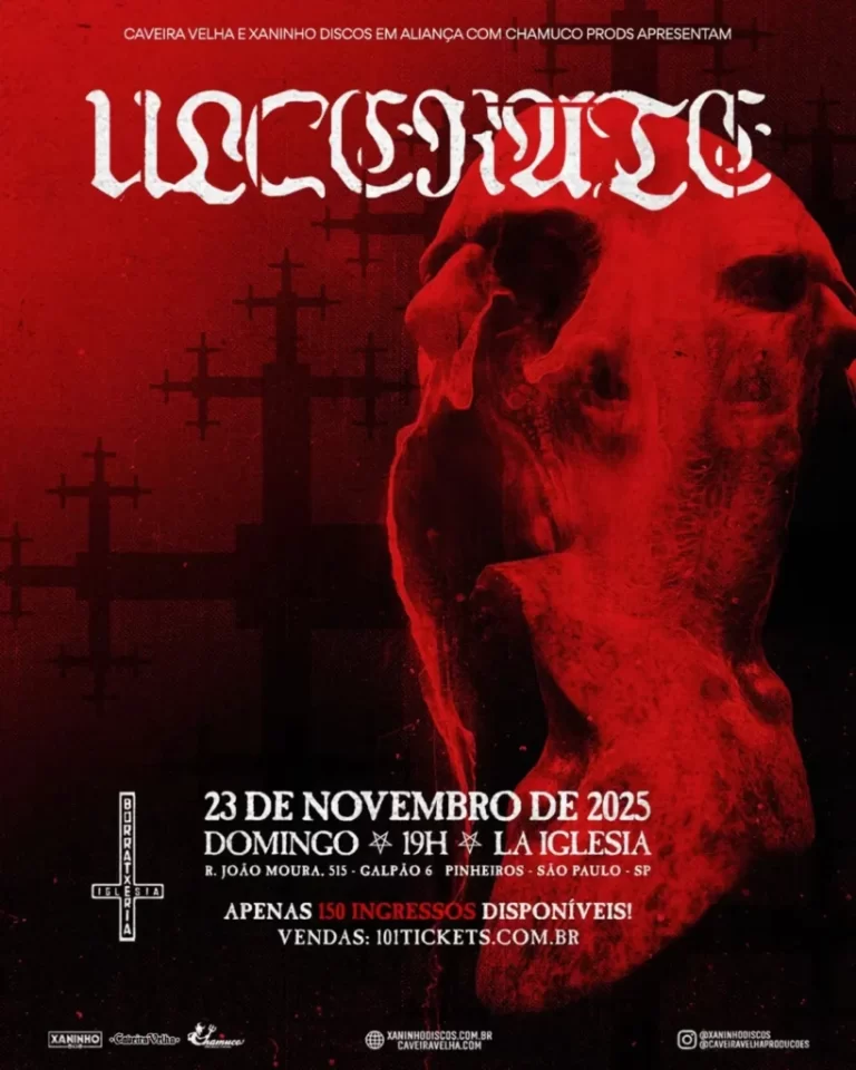Ulcerate: Única apresentação – parceria entre Caveira Velha Produções e La Iglesia, neste Domingo 23/11/2025