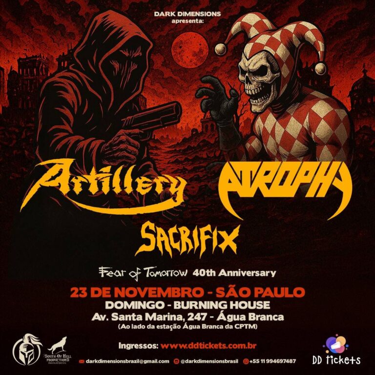 Massacre Thrash Metal em dose tripla: Sacrifix une-se às lendas internacionais Artillery e Atrophy ao vivo em São Paulo