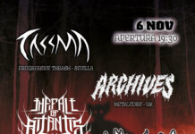 Noite de metal underground em Sevilla – Tassma + The Fall of Atlantis + Archives (UK) + NoFusion