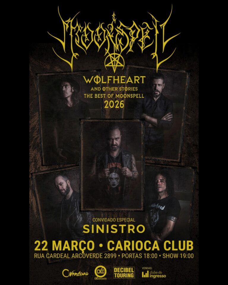 Moonspell volta a São Paulo em março de 2026 para celebrar 30 anos de Wolfheart