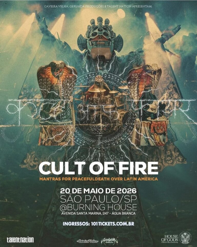 Mantas de Morte e Paz: Cult of Fire confirma show único no Brasil pela turnê latino-americana.