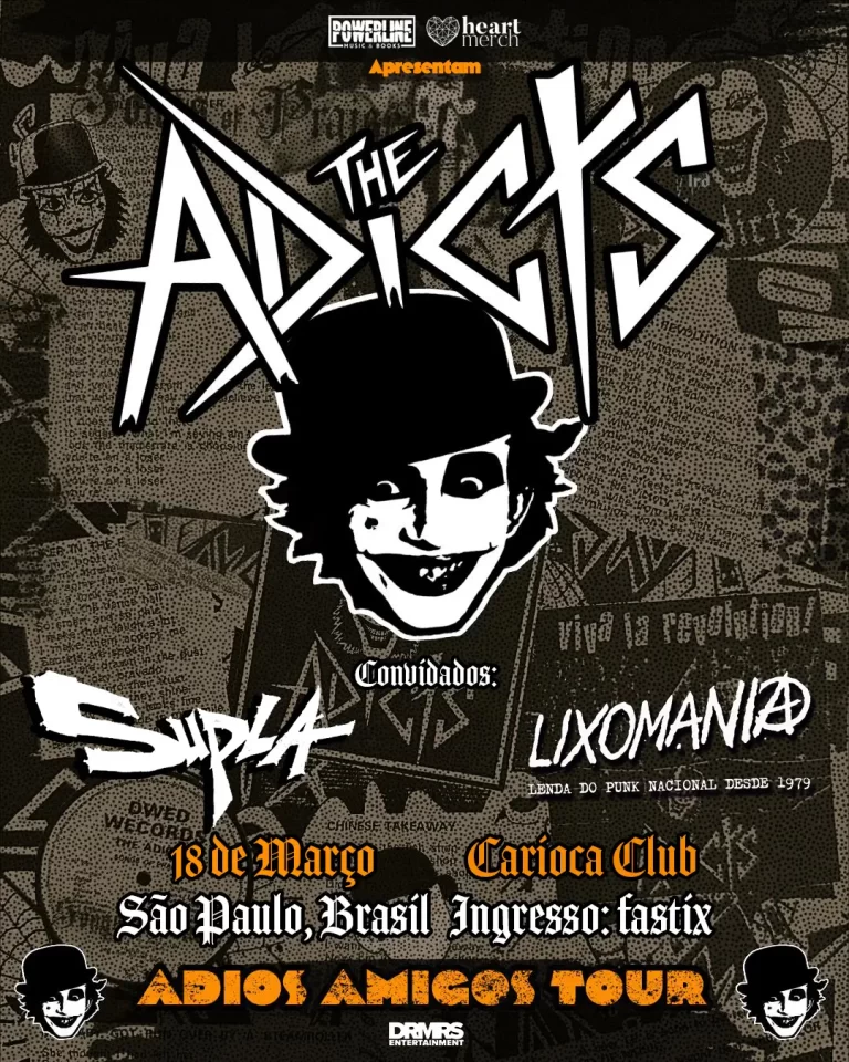 The Adicts no Brasil: Supla e Lixomania são confirmados como bandas de abertura