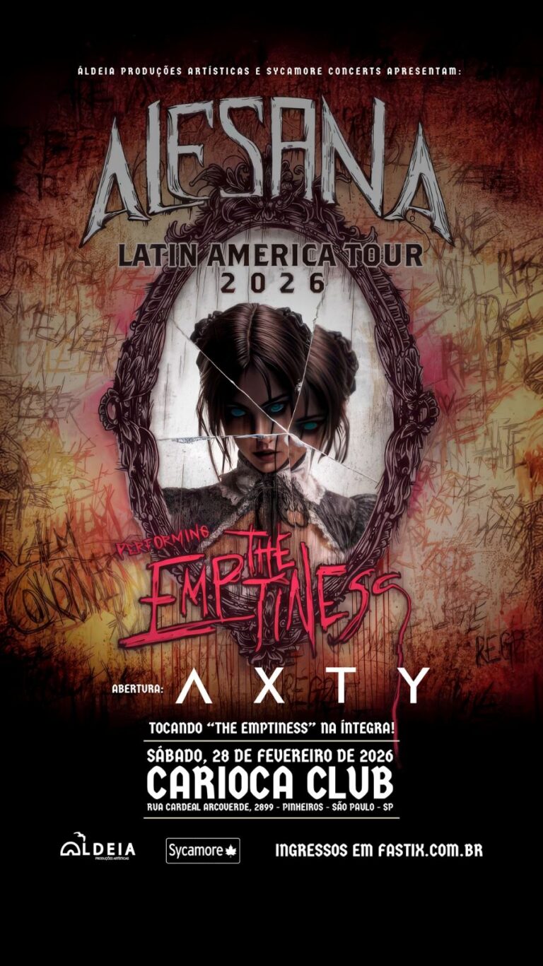 Axty será a banda de abertura para o Alesana traz a São Paulo
