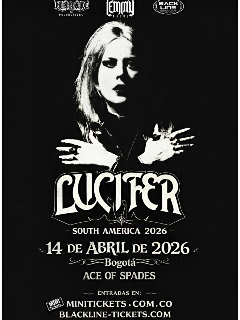 Lúcifer chega à Colômbia: o retorno do rock sombrio que respira vibrações dos anos 70 e lança um feitiço nos palcos.
