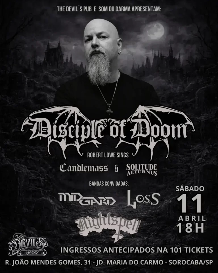 Robert Lowe traz sucessos de Solitude Aeturnus e Candlemass ao The Devil’s Pub, em Sorocaba