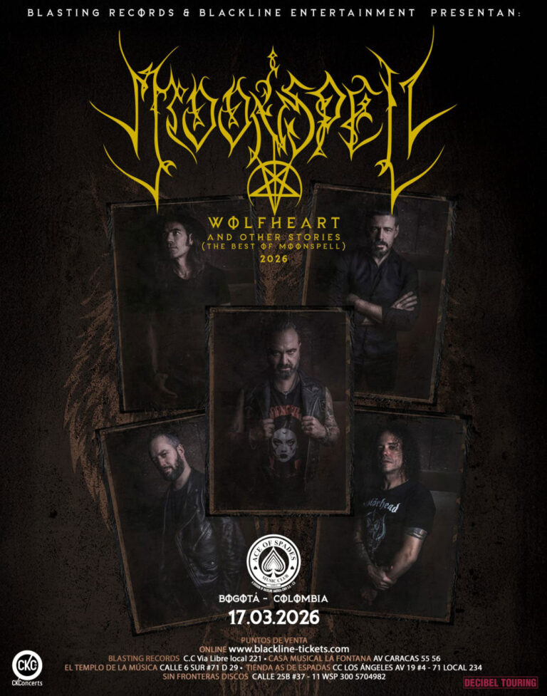 No dia 17 de março Moonspell volta a Bogotá!