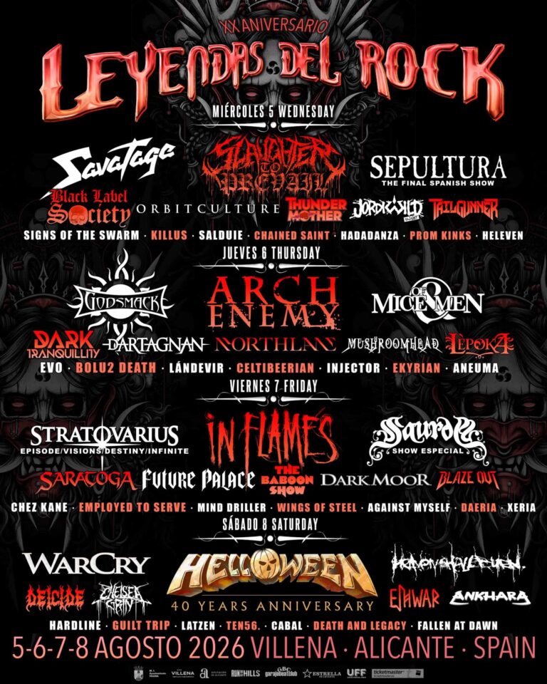 Vigésimo aniversario do festival “Leyendas del Rock” na Espanha