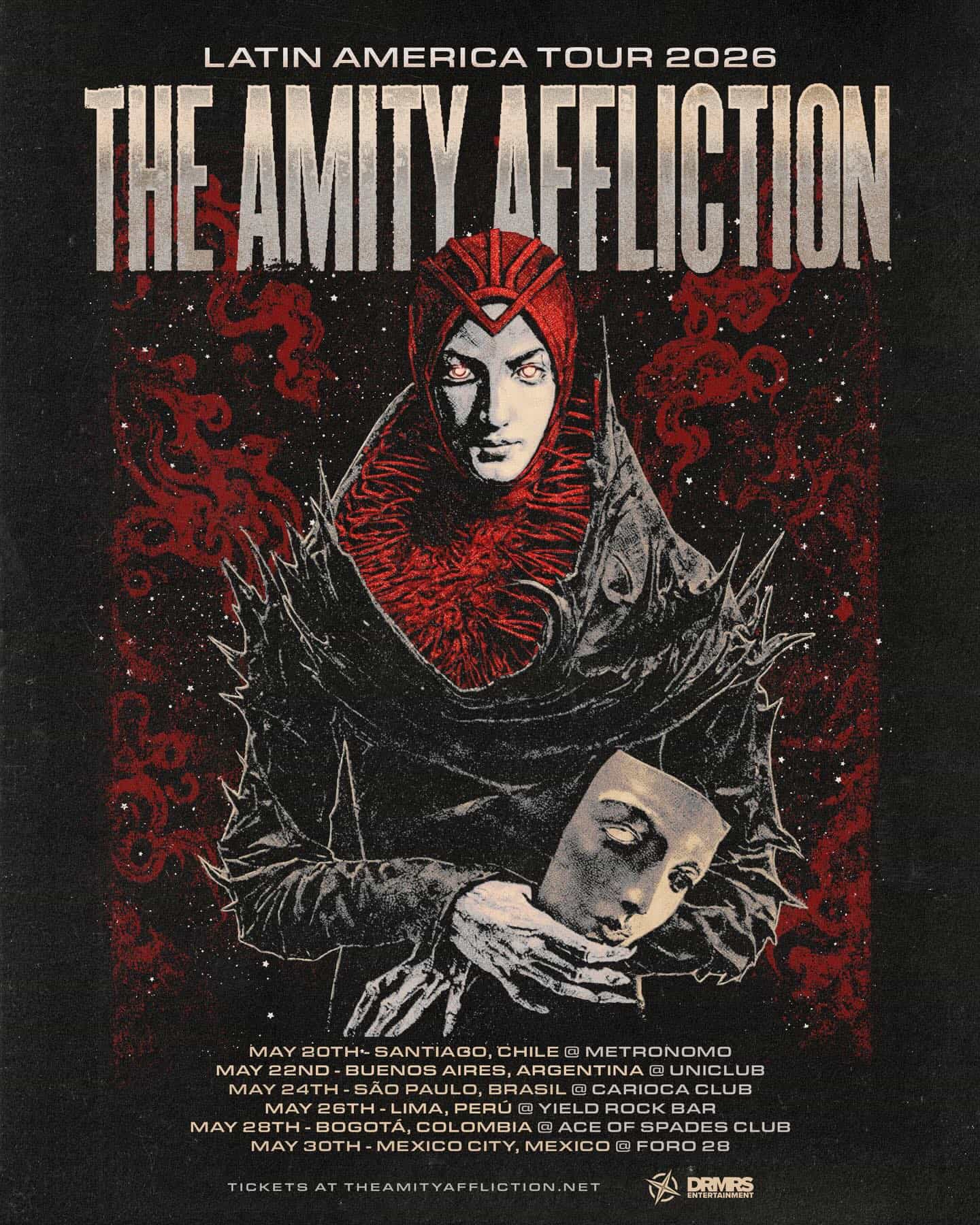 The Amity Affliction. Flyer general LATAM