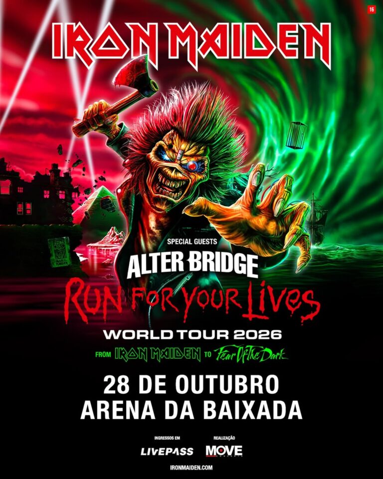 “Scream for me, Curitiba!”: Iron Maiden confirma show na Arena da Baixada com Alter Bridge, preços e data de vendas