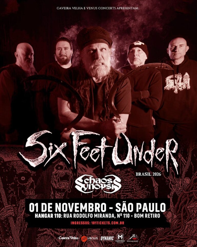 Six Feet Under no Brasil – 01/11/2026 em São Paulo / SP