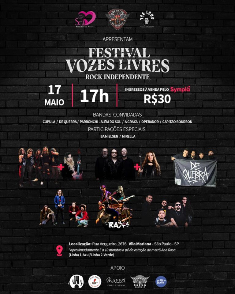 Festival Vozes Livres celebra a força do rock independente no Jai Club em São Paulo