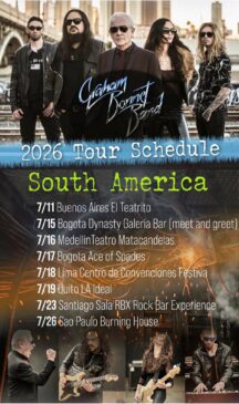 Cartaz do festival de hard rock e heavy metal em Quito com Graham Bonnet Band