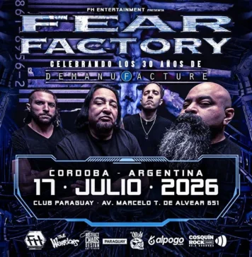 Fear Factory chega pela primeira vez a Córdoba, Argentina