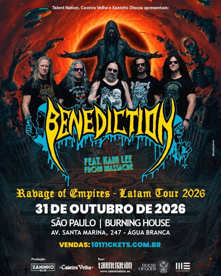 Benediction abre turnê brasileira em São Paulo com Kam Lee nos vocais