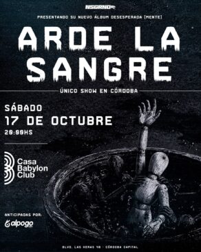 Cartaz do show da Arde La Sangre em Córdoba durante a Desesperada [mente] Tour