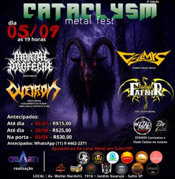4º Cataclysm Metal Fest reúne quatro bandas em noite dedicada ao metal extremo em Salto/SP