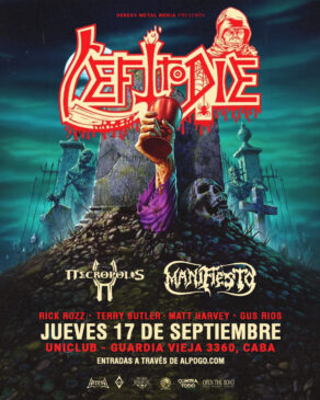 Flyer do show de Left to Die em Buenos Aires