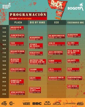 Cartaz da programação do Rock al Parque 2026