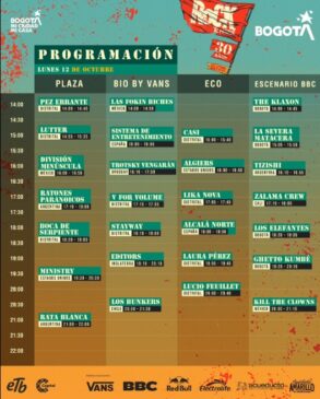 Programação do terceiro dia do Rock al Parque 2026